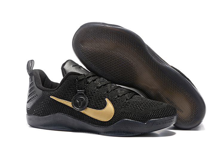 Women Nike Kobe 11 Flyknit Black Gold Shoes